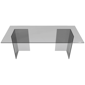 Обеденный стол BAAKIS 180 х 90 см, тонированное стекло