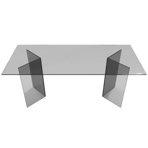 Обеденный стол BAAKIS 180 х 90 см, тонированное стекло