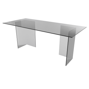 Обеденный стол BAAKIS 180 х 90 см, тонированное стекло