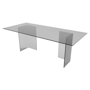 Обеденный стол BAAKIS 200 х 90 см, тонированное стекло