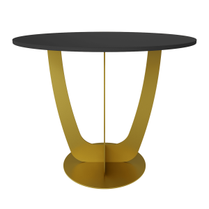 Обеденный стол YAKRIS D90 см, черный/золотой