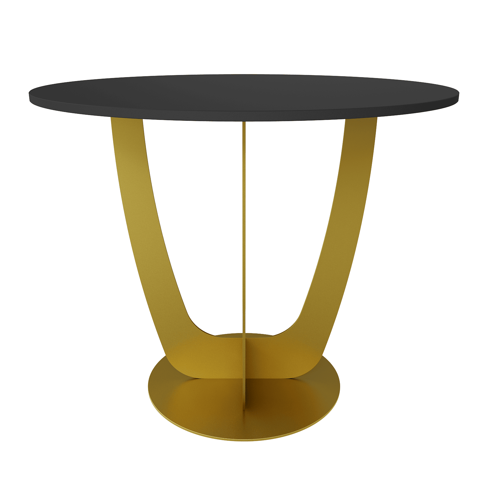 Обеденный стол YAKRIS D90 см, черный/золотой