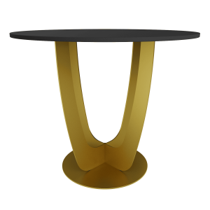 Обеденный стол YAKRIS D90 см, черный/золотой