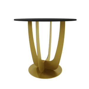 Обеденный стол YAKRIS D90 см, черный/золотой