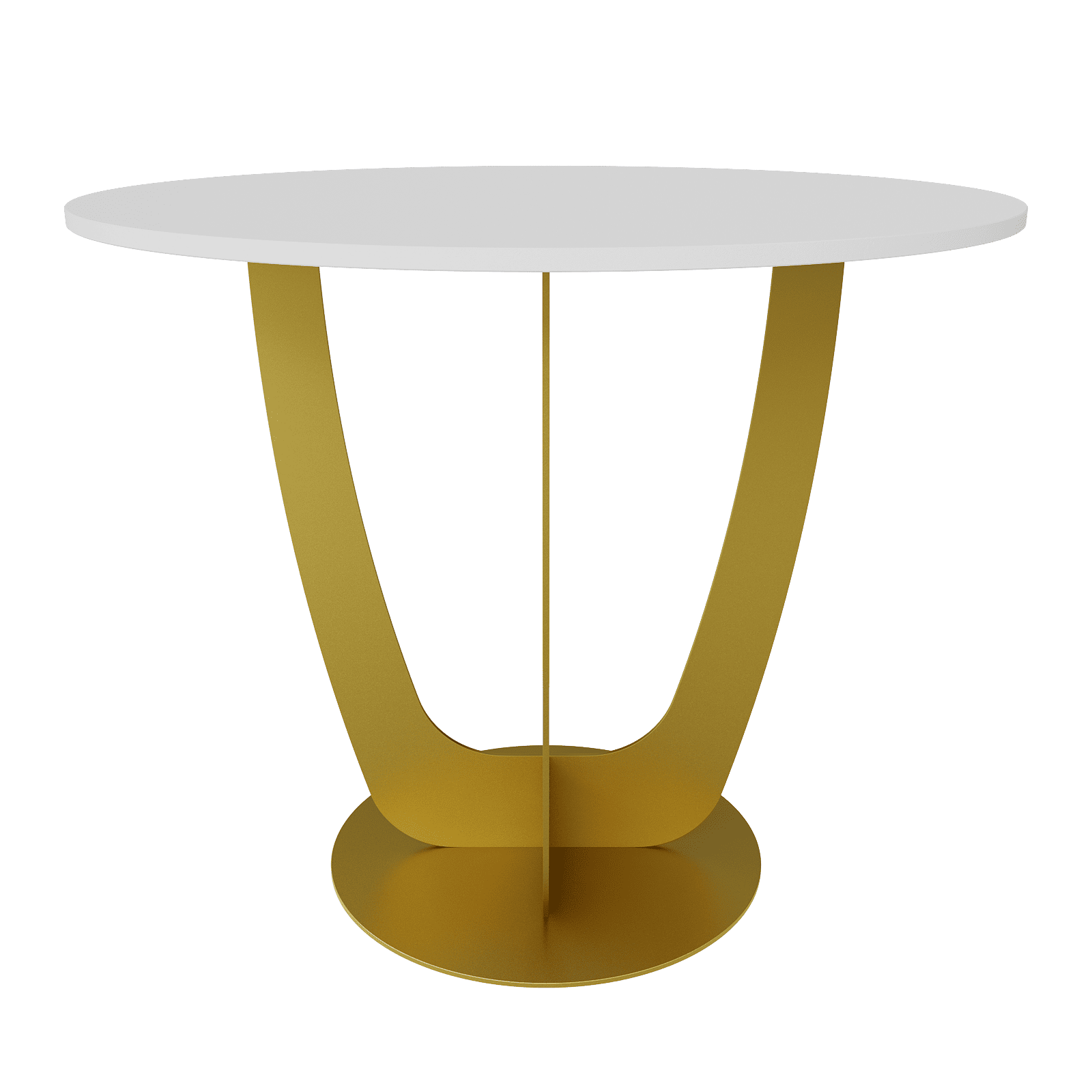 Обеденный стол YAKRIS D100 см, белый/золотой