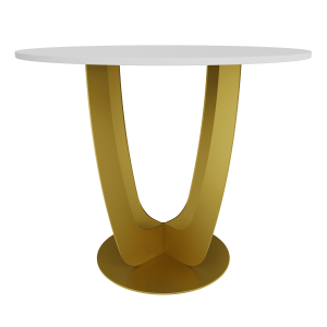 Обеденный стол YAKRIS D100 см, белый/золотой