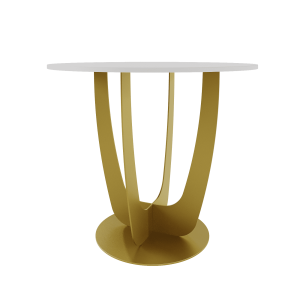 Обеденный стол YAKRIS D100 см, белый/золотой