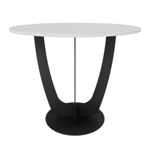 Обеденный стол YAKRIS D100 см, белый/черный