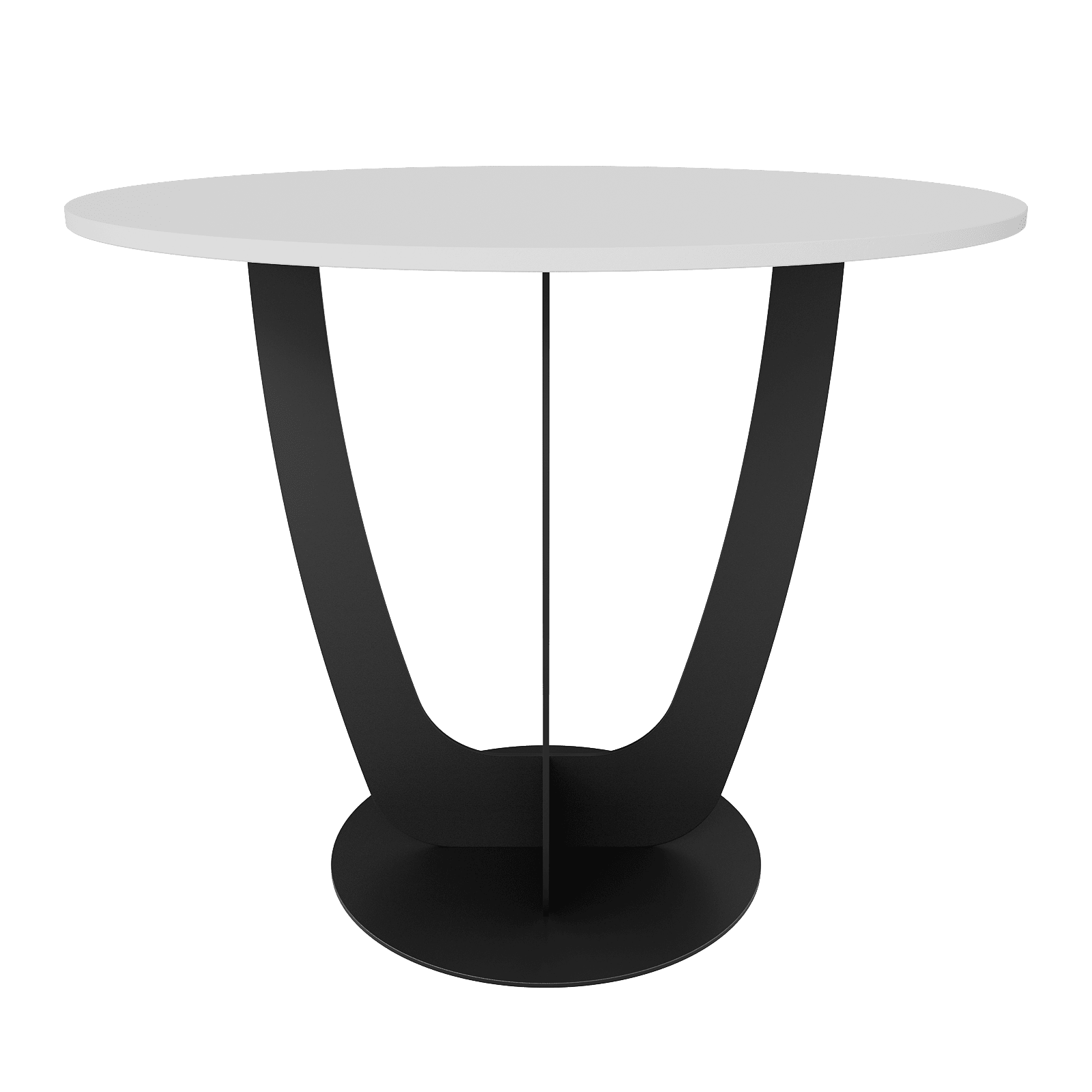 Обеденный стол YAKRIS D100 см, белый/черный