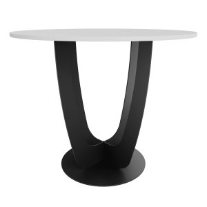 Обеденный стол YAKRIS D100 см, белый/черный