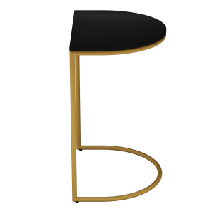 Журнальный столик EVEKIS Wood 40 х 54 см, черный/золотой