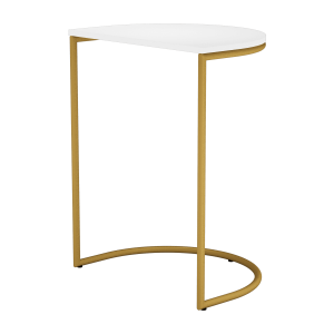 Журнальный столик EVEKIS Wood 40 х 54 см, белый/золотой