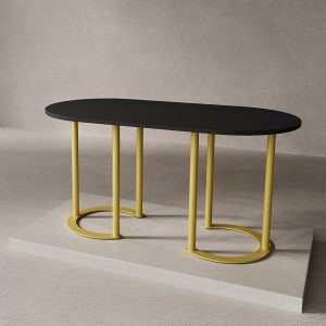 Журнальный стол DUHORSIX Low 100 х 50 см, черный/золотой