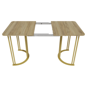 Обеденный раздвижной стол VIOLUR 110/140 х 70 см, орех/золотой