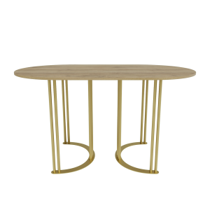 Обеденный стол VIOLUR 140 х 80 см, орех/золотой