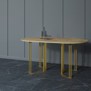 Обеденный стол VIOLUR 160 х 80 см, орех/золотой