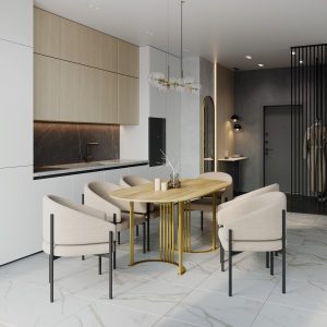 Обеденный стол VIOLUR 140 х 80 см, орех/золотой