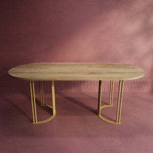 Обеденный стол VIOLUR 200 х 90 см, орех/золотой