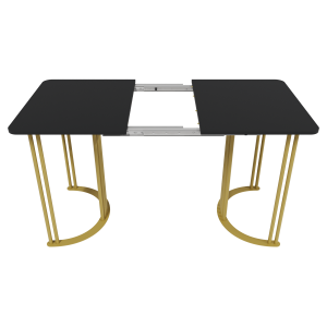 Обеденный раздвижной стол VIOLUR 110/140 х 70 см, черный/золотой