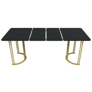 Обеденный раздвижной стол VIOLUR 120/190 х 80 см, черный/золотой