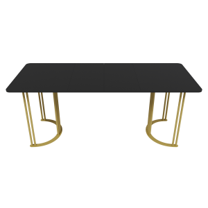 Обеденный раздвижной стол VIOLUR 120/190 х 80 см, черный/золотой
