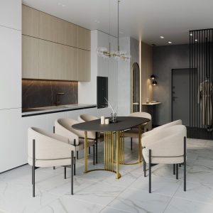 Обеденный стол VIOLUR 140 х 80 см, черный/золотой