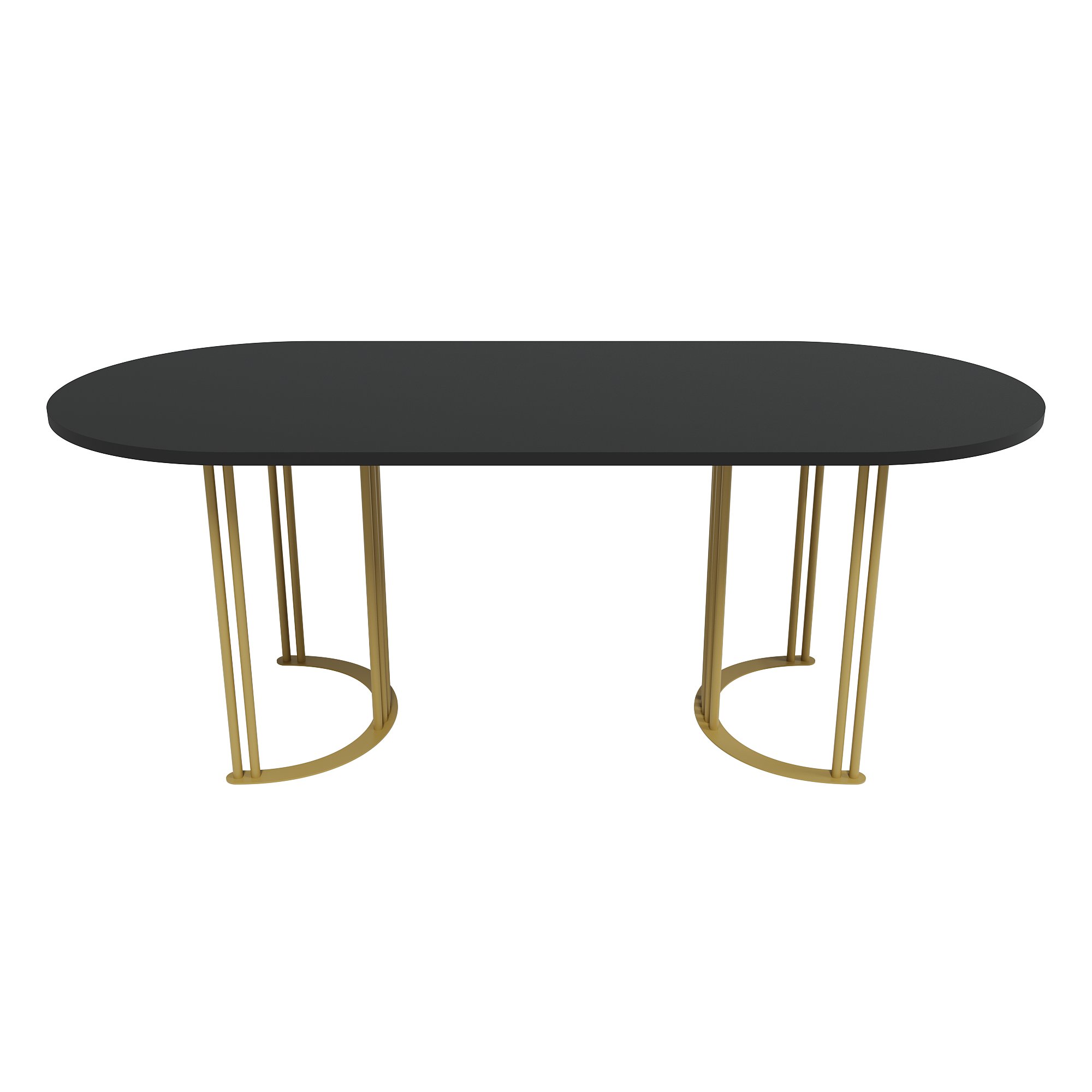 Обеденный стол VIOLUR 200 х 90 см, черный/золотой