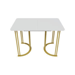 Обеденный раздвижной стол VIOLUR 110/140 х 70 см, белый/золотой