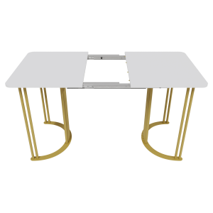 Обеденный раздвижной стол VIOLUR 110/140 х 70 см, белый/золотой