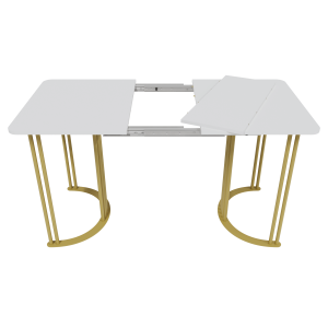 Обеденный раздвижной стол VIOLUR 110/140 х 70 см, белый/золотой