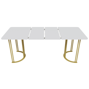 Обеденный раздвижной стол VIOLUR 120/190 х 80 см, белый/золотой