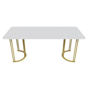 Обеденный раздвижной стол VIOLUR 120/190 х 80 см, белый/золотой