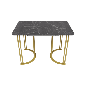 Обеденный раздвижной стол VIOLUR 110/140 х 70 см, темный мрамор/золотой