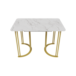 Обеденный раздвижной стол VIOLUR 110/140 х 70 см, белый мрамор/золотой
