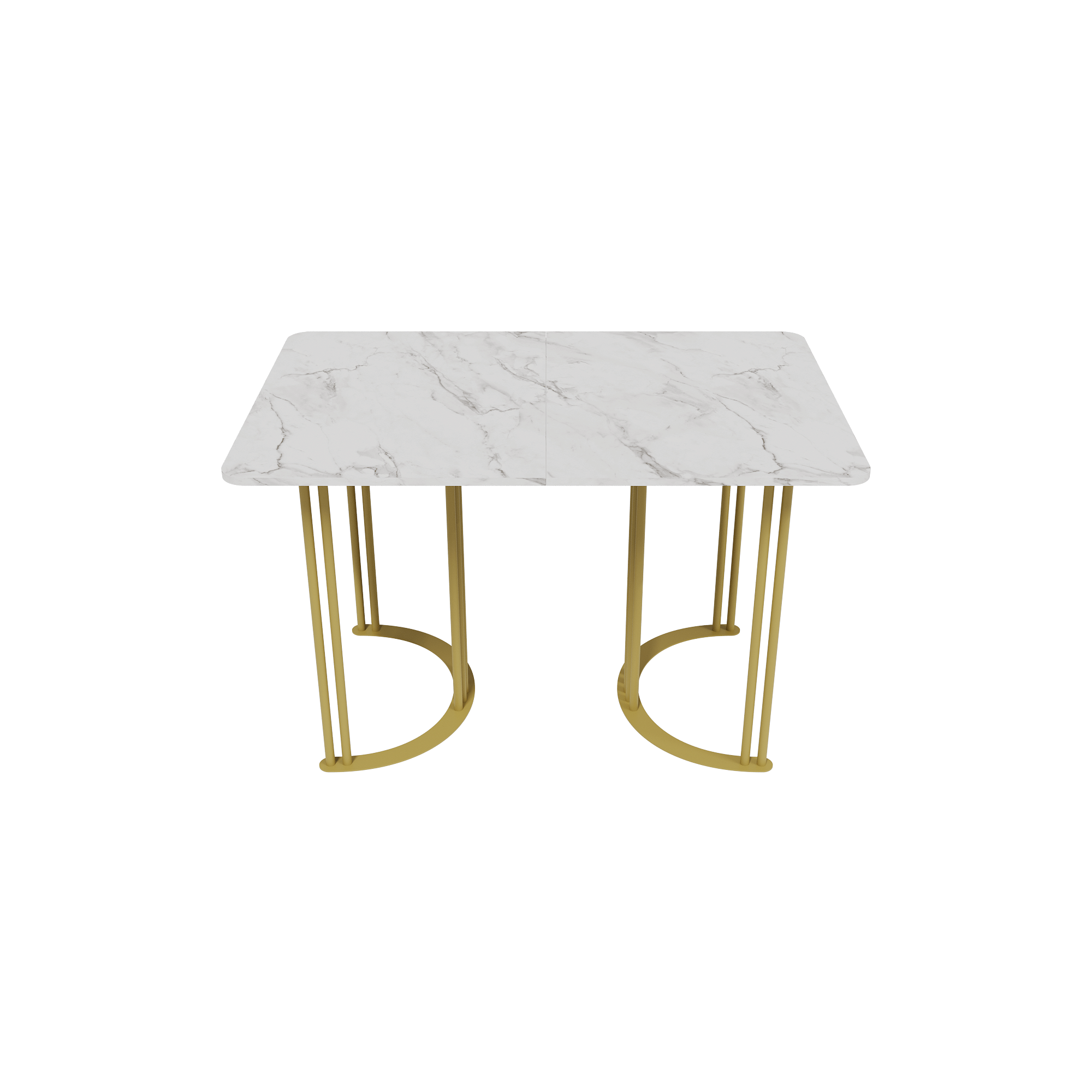 Обеденный раздвижной стол VIOLUR 120/190 х 80 см, белый мрамор/золотой