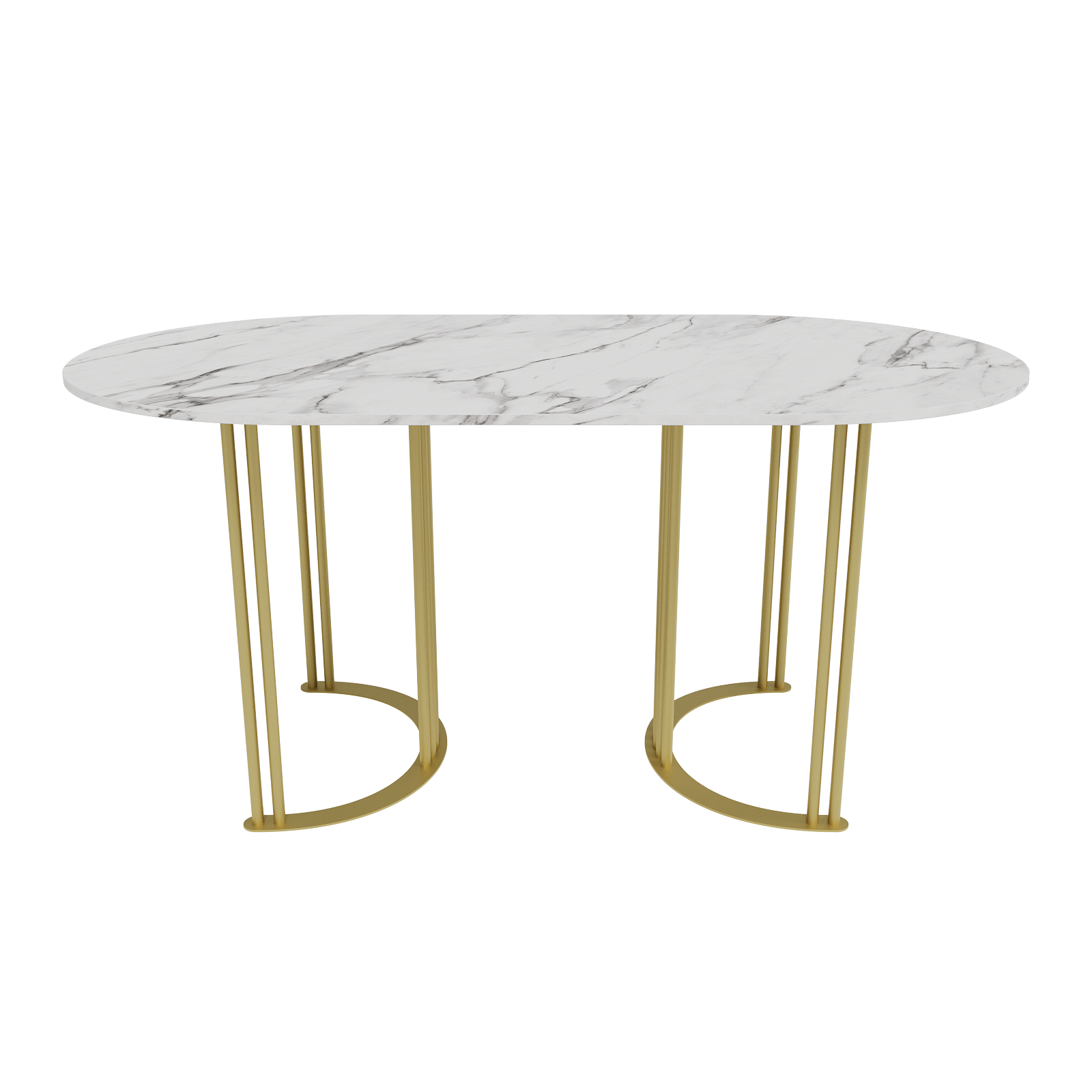 Обеденный стол VIOLUR 160 х 80 см, белый мрамор/золотой