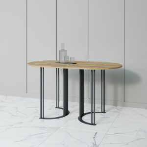 Обеденный стол VIOLUR 140 х 80 см, орех/черный