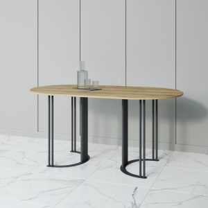 Обеденный стол VIOLUR 160 х 80 см, орех/черный