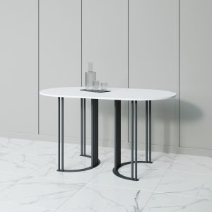 Обеденный стол VIOLUR 140 х 80 см, белый/черный