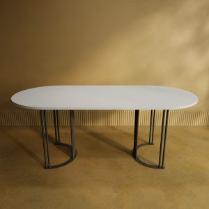 Обеденный стол VIOLUR 200 х 90 см, белый/черный