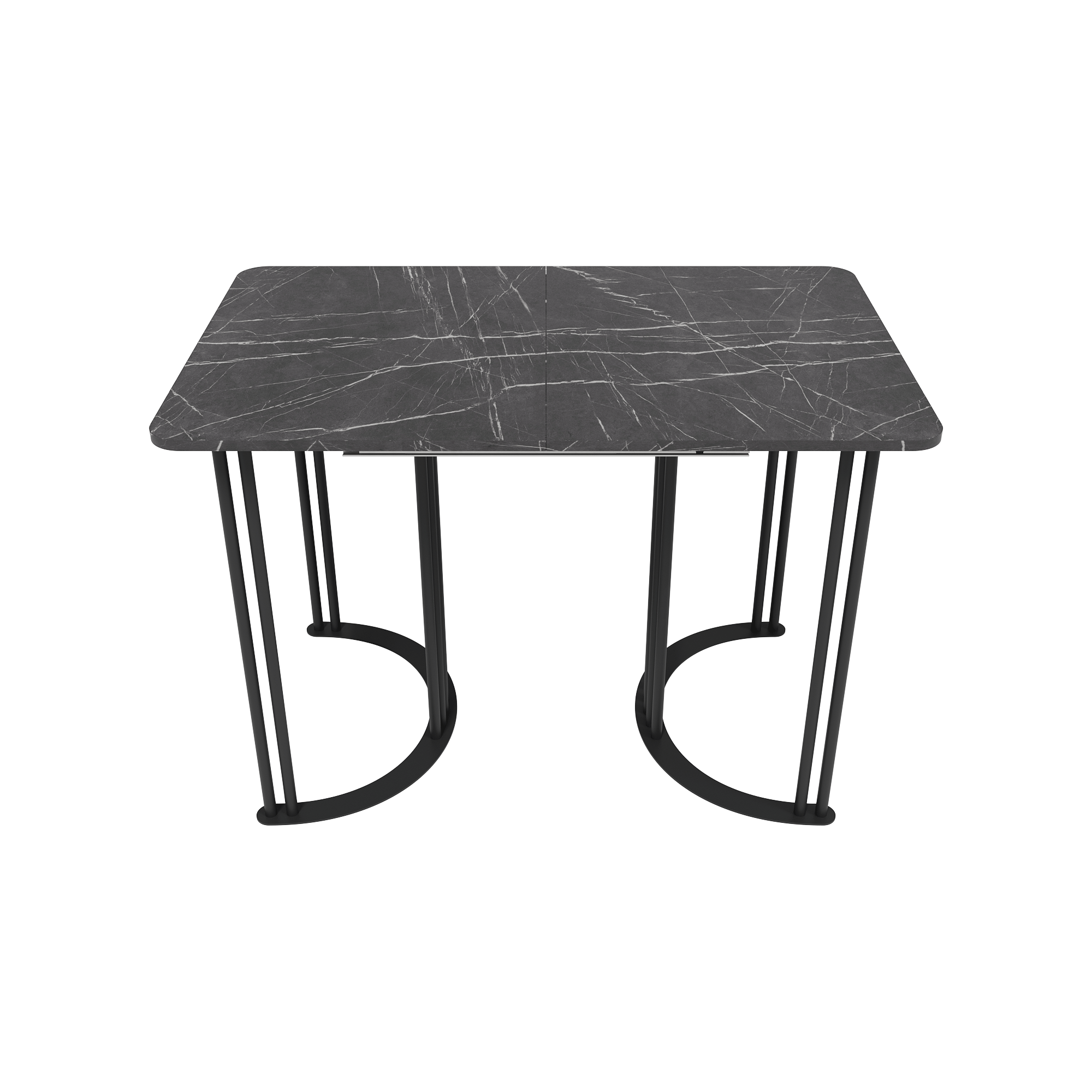 Обеденный раздвижной стол VIOLUR 110/140 х 70 см, темный мрамор/черный
