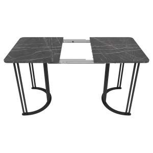 Обеденный раздвижной стол VIOLUR 110/140 х 70 см, темный мрамор/черный