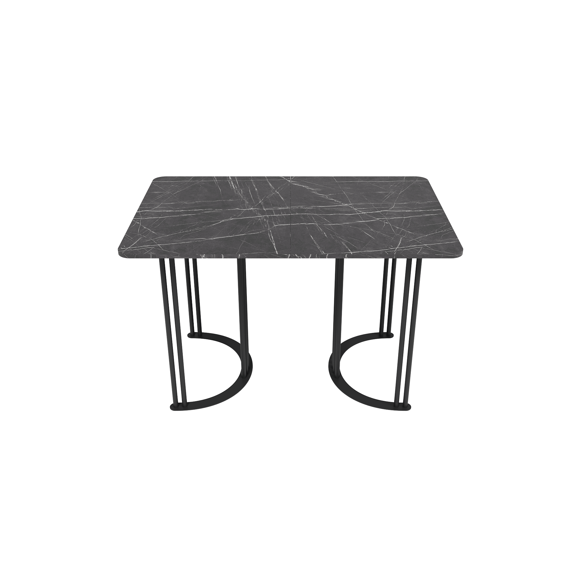 Обеденный раздвижной стол VIOLUR 120/190 х 80 см, темный мрамор/черный