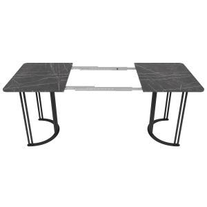 Обеденный раздвижной стол VIOLUR 120/190 х 80 см, темный мрамор/черный