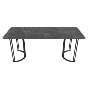 Обеденный раздвижной стол VIOLUR 120/190 х 80 см, темный мрамор/черный