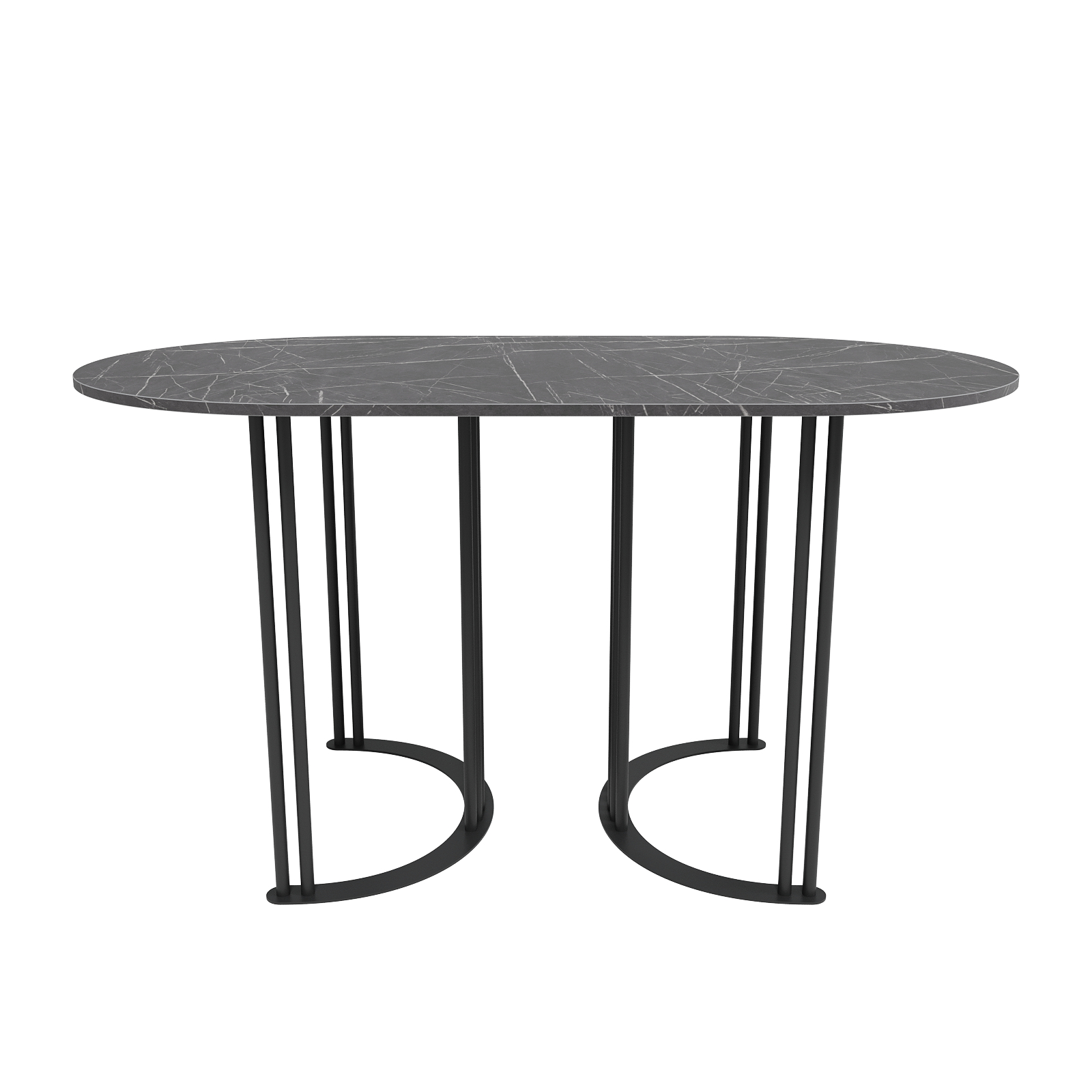 Обеденный стол VIOLUR 140 х 80 см, темный мрамор/черный