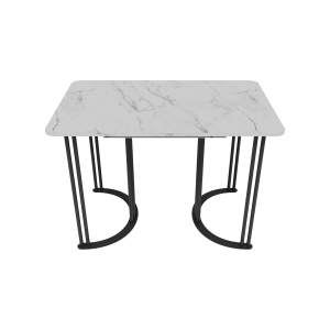 Обеденный раздвижной стол VIOLUR 110/140 х 70 см, белый мрамор/черный