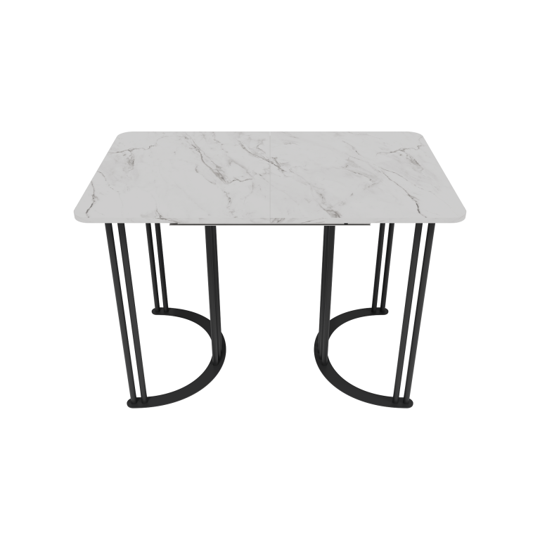 Обеденный раздвижной стол VIOLUR 110/140 х 70 см, белый мрамор/черный