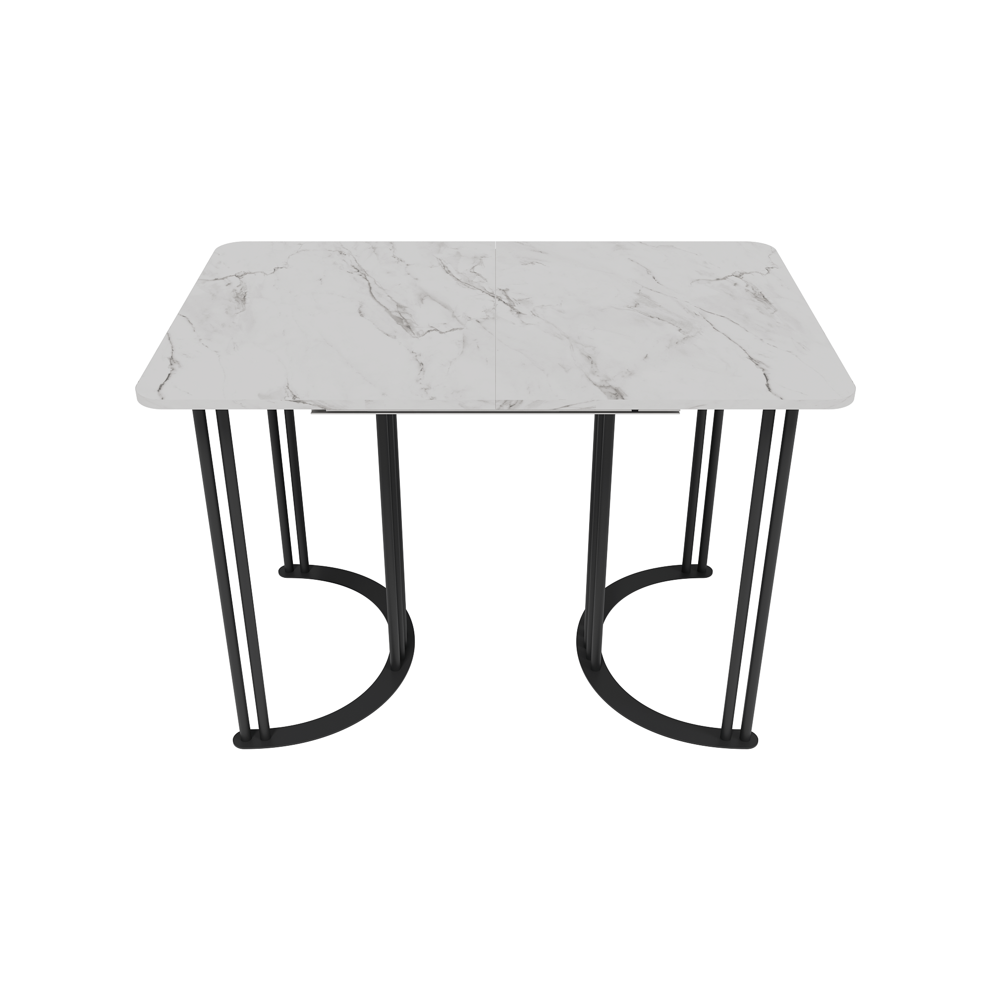 Обеденный раздвижной стол VIOLUR 110/140 х 70 см, белый мрамор/черный