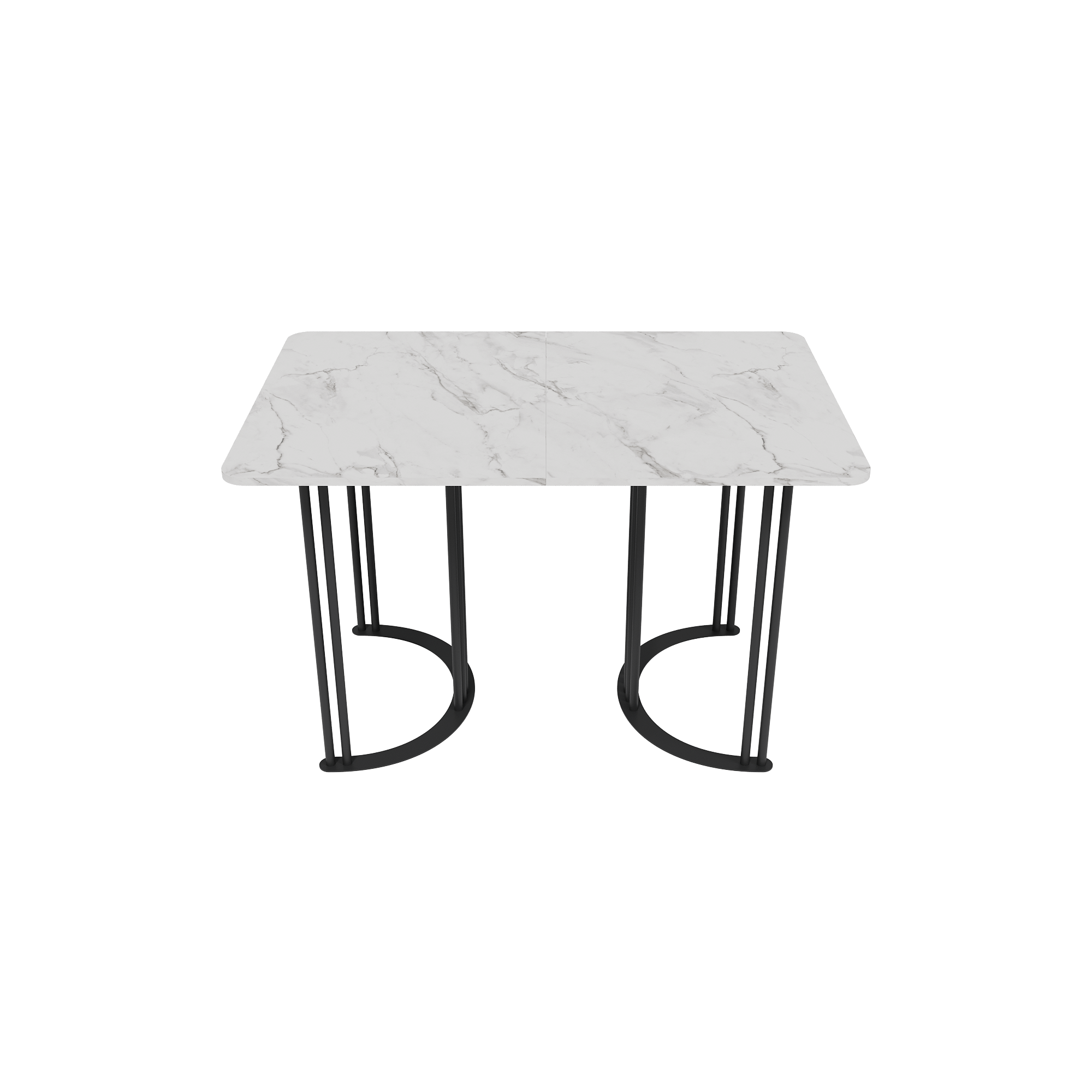 Обеденный раздвижной стол VIOLUR 120/190 х 80 см, белый мрамор/черный